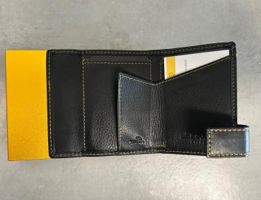 Preview: SecWal Kartenetui mit Münzfach Druckknopf schwarz/gelb